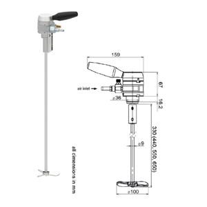 Máy khuấy khí nén A MAN R 75 330 HUE81 N68040327